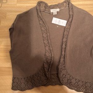 Loft size M sleeveless brown buttonless top